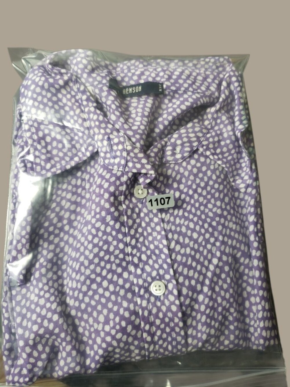 Benson Womens Purple Polka Dot Button-Up Shirt Purple Small - Picture 9 of 10